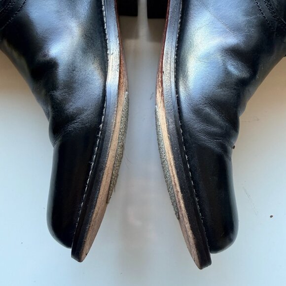 JUSTIN Cora Roper Womens 5.5B Black Leather Western Boots 10" Shaft Rubber Sole - Picture 14 of 16